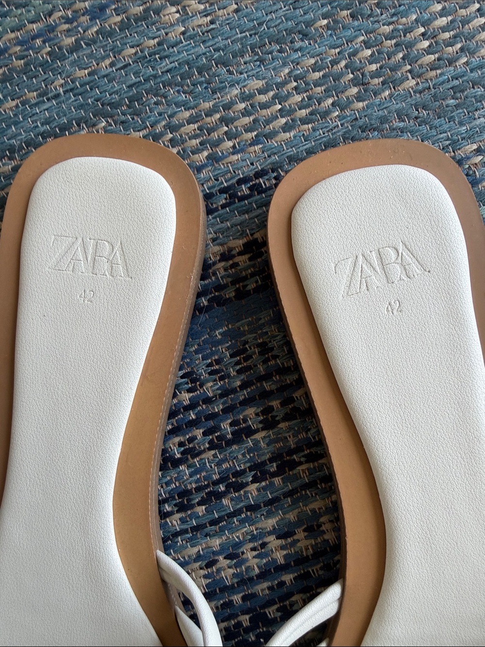 Zara Flat Strappy White Slide Sandals 3619/910 Size EUR 42 US 11 - Picture 7 of 8
